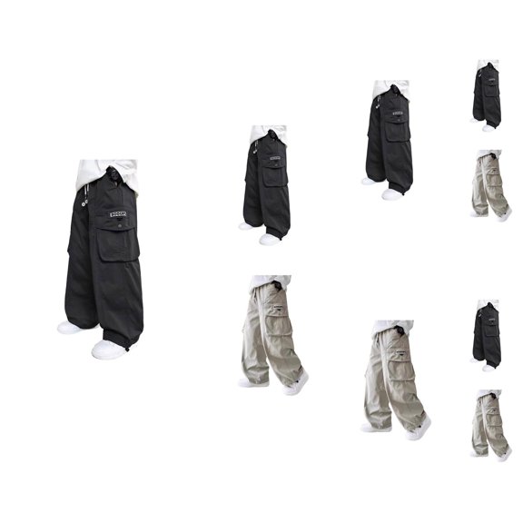 Boys Pants Boys Cargo Pants Straight Leg Loose Fit Casual Wide Trousers Daily Wear for Kids Age 4-13 Summer