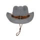 thumbnail image 2 of Qarigey Sombrero de vaquero marrón mezclado para mujeres, celebraciones de festivales y viajes, sombreros de vaquero de playa para mujeres, Sombreros Azul marino, 2 of 6