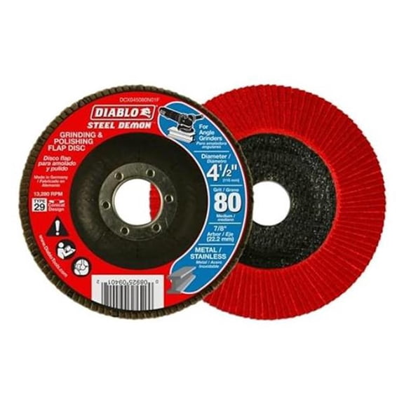 SM Products 135422 4.5 in. Spyder Spin-On Arbor Ceramic Flap Disc - 0.625-11 in. - 80 Grit