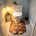 thumbnail image 4 of Gumesh Cute Cat U Shaped Bathroom Rugs Toilet Mat Cute Contour Rug Non Slip Water Absorbent Funny Bathroom Decor Washable Green Toilet Rug 20x16 Inch, 4 of 6