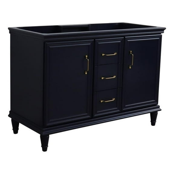 48 in. Double Wooden Vanity Blue Finish Cabinet Only