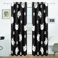thumbnail image 2 of Coolnut Window Curtain Panels White Cats with Paw Grommet Top Room Darkening Thermal Insulated Blackout Window Treatment Drapes 2 Panels W55 x L84 In, 2 of 6