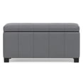 thumbnail image 3 of Dover 36" W Rectangle Storage Ottoman Bench in Stone Gray Faux Leather, 3 of 13
