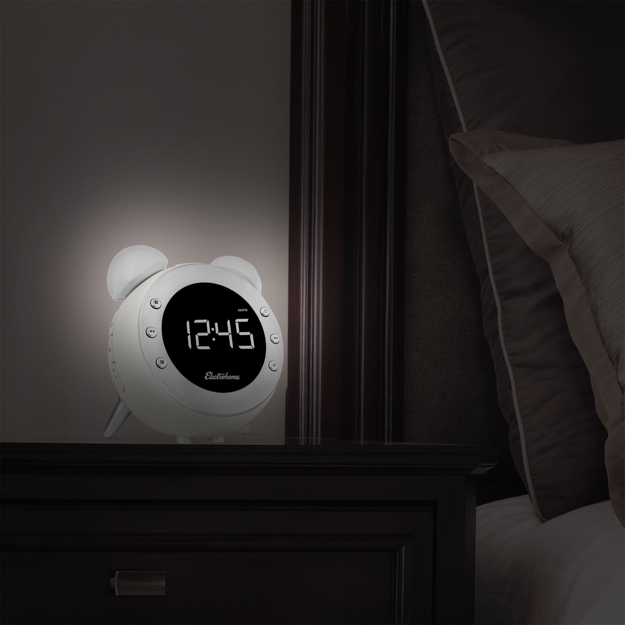 Electrohome Retro Alarm Clock Radio with Motion Activated Night Light