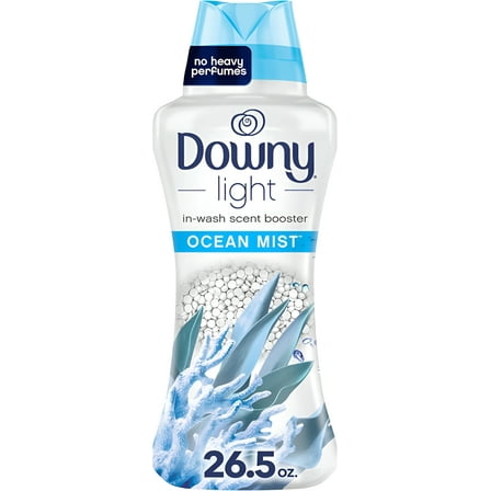 Downy Light Laundry Scent Booster Beads for Washer, Ocean Mist, 26.5 oz, with No Heavy Perfumes