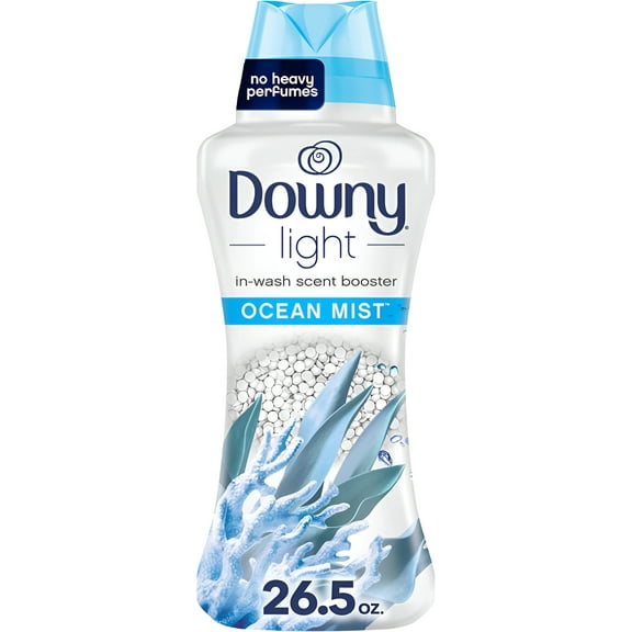 Downy Light Laundry Scent Booster Beads for Washer, Ocean Mist, 26.5 oz, with No Heavy Perfumes