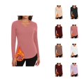 thumbnail image 1 of Chemises à Manches Longues pour Femmes 2026 Automne Hiver Col en V Ajusté Respirant T-Shirts, 1 of 7