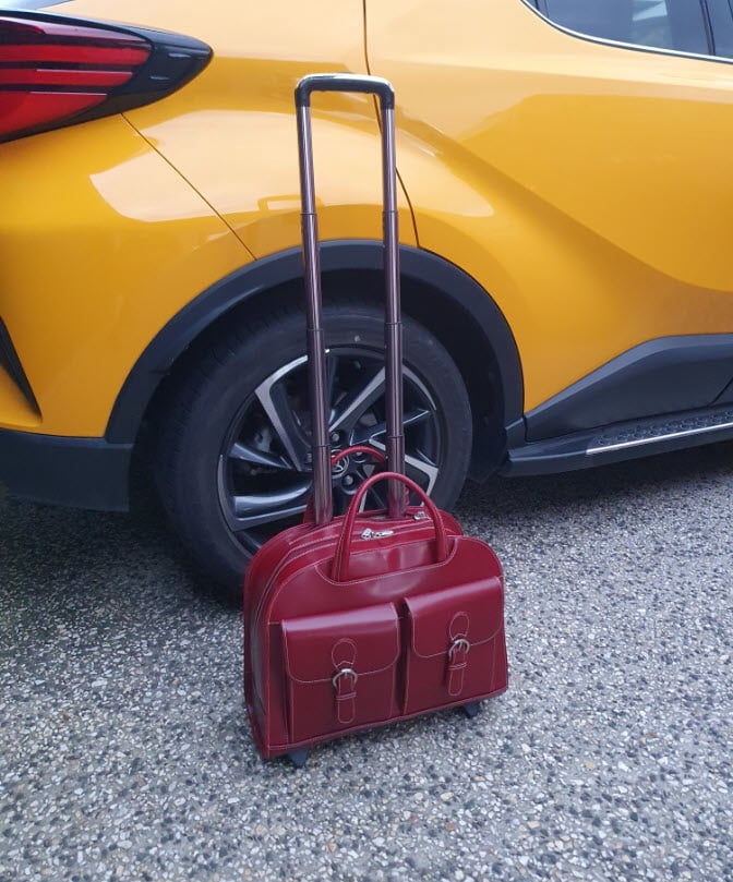 DAVIS | 15” Leather Wheeled Laptop Briefcase