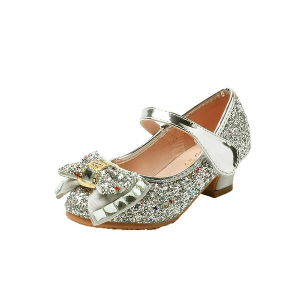 Girls Kids High Heel Frozen Princess Shoes Sequin Birthday Party Evening Sandals Walmart Com