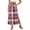 Hot Pink, variant on Plaid Maxi Skirt, Elastic High Waist Checkered Long Skirt with Pockets, Casual A-Line Side Slit Bottoms, Tartan Print