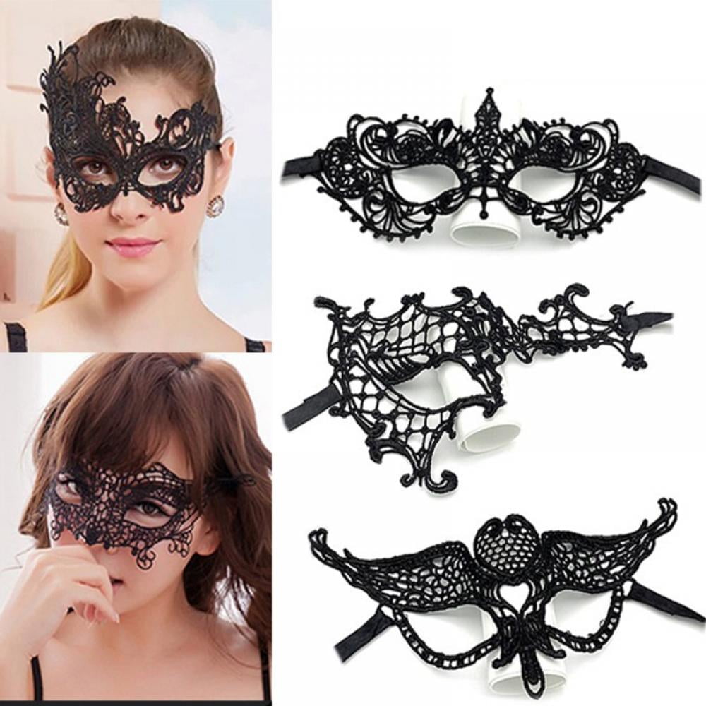 Fancy Dress Black Halloween Women Masquerade Eye Party Costume Lace Mask