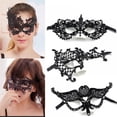 thumbnail image 2 of Black Lace Masks for Women Costume Eyemask Masquerade Proms Hallowmas Party, 2 of 7