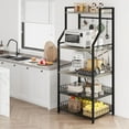 thumbnail image 4 of Rustic Microwave Stand, 5-Tier Storage Rack with Adjustable Feet and Anti-Tip Kit, Engineered Wood, Rustic Gray/Rustic Black, 4 of 9