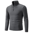 thumbnail image 4 of Suéter ajustado de moda de otoño e invierno para hombre, suéter de camisa de fondo de cadena medio abierta de color sólido, 4 of 6