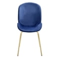 thumbnail image 3 of Luxurious Velvet Upholstery - Add Elegance to Your Dining Space with These Blue and Gold Side Chairs, 3 of 3