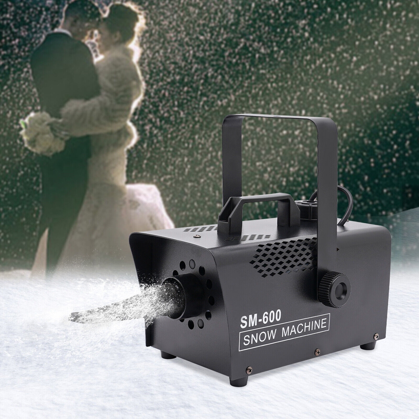 600W Rectangular Free-standing Snow Machine DJ Wedding Party Stage Snowflake Maker Live Concert Remote