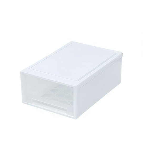 Meidangjia Caja Almacenamiento Apilable para Caja Almacenamiento Plástico Transparente Tipo Cajón para Almacenamiento Y Organización Ropa (18L)