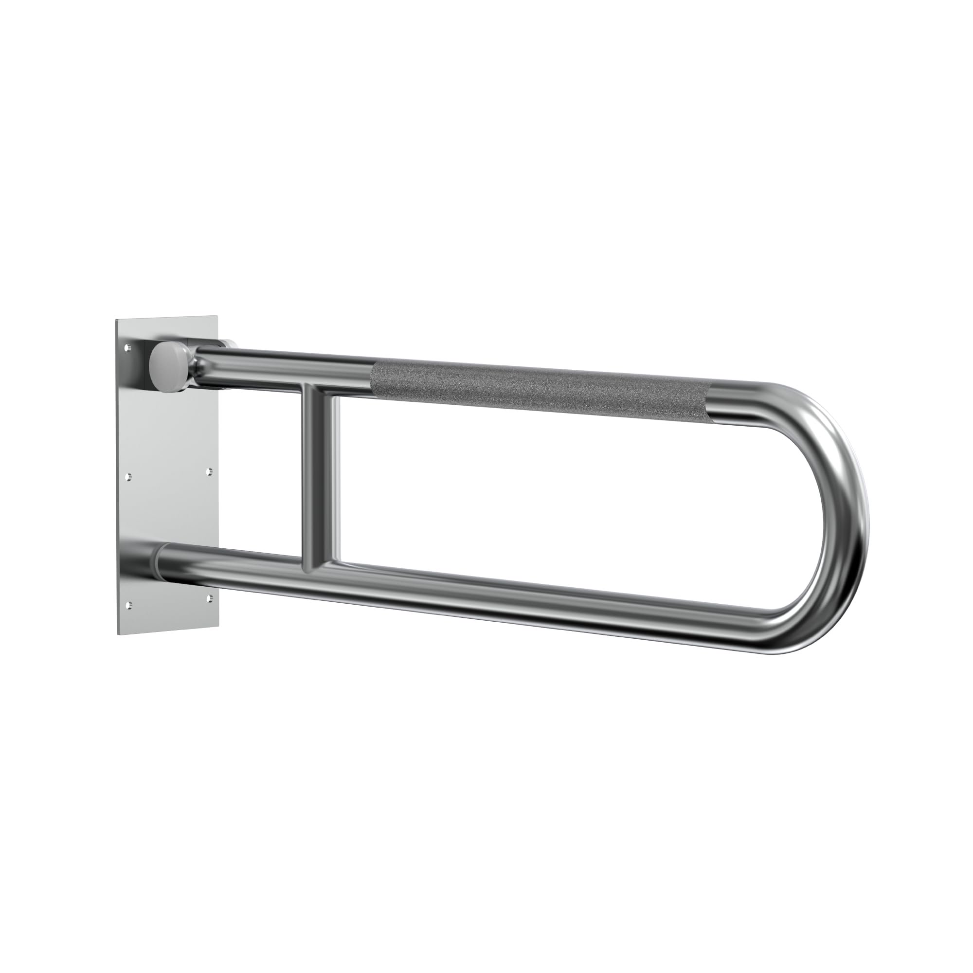 30 Inch Swing Up Bathroom Grab Bar Brushed Stainless with Peened Grip, 500 Lbs Capacity