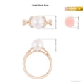 thumbnail image 5 of Angara Japanese Akoya Cultured Pearl Crossover Shank Engagement Ring in 14K Rose Gold for Women | June Birthstone Jewelry for Her, 5 of 8