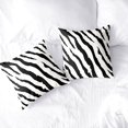 thumbnail image 3 of Zebra Stripes Pillowcase 20x20 Set of 2 Black and White Animal Print Stripe Throw Pillow Covers Square Cotton Blend Cushion Covers Home Decor for Sofa Bedroom, 3 of 4