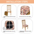 thumbnail image 4 of Pioneer Flower Seat Covers for Dining Room Chairs Set Of 4,Stretch Printed Washable Chair Seat Cover with Elastic Ties and Button,Removable Waterproof Couch Cushion Covers, 4 of 6
