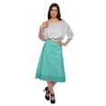thumbnail image 2 of Moomaya Solid Cotton Skirts For Women Button Down A-Line Knee Length Skirts, 2 of 5