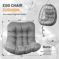 thumbnail image 4 of SDJPOI Egg Chair Cushion, Hammock Swing Replacement Cushion, Waterproof Soft Comfy Hanging Basket Seat Pads, Thicken Hanging Chair Cushion for Indoor Outdoor Furniture, 4 of 9