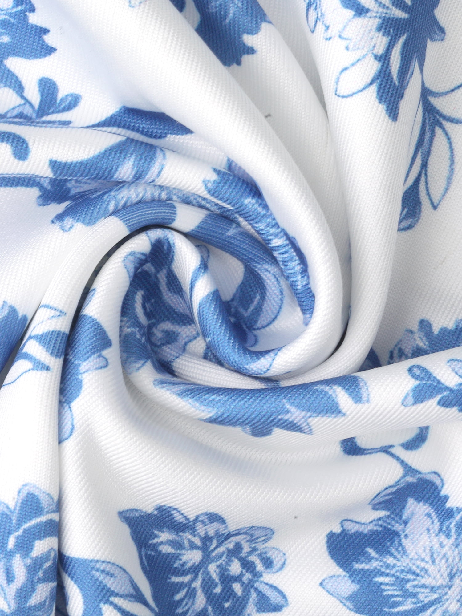 DARING DIVA Women's Sleeveless Bow Spaghetti Strap Sleepwear L White with Blue Floral