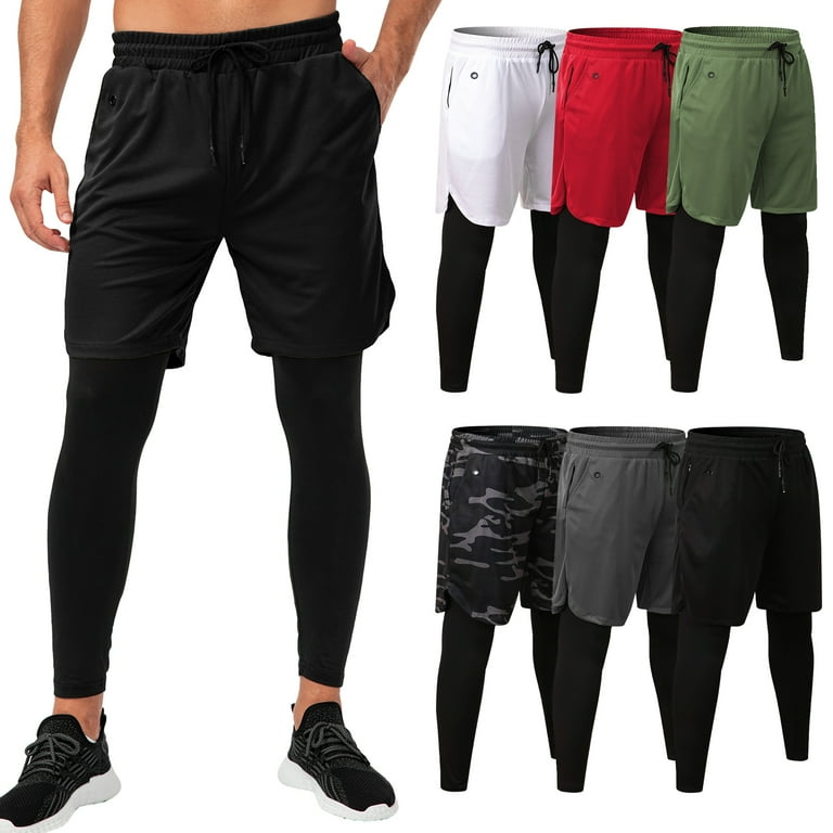  Hotfiary Men's Running Pants with Pockets, 2 in 1