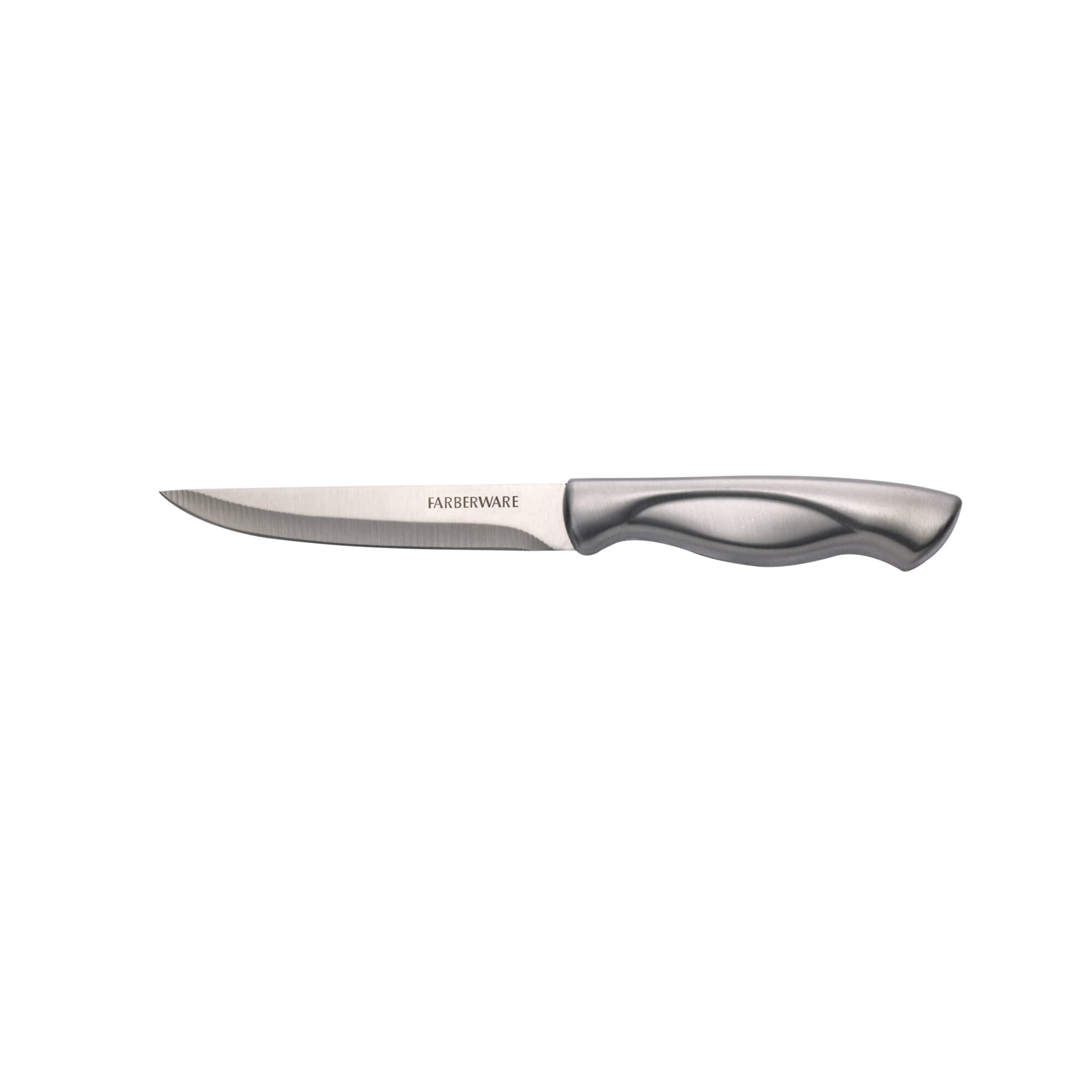 Farberware Classic 4-Piece Stainless Steel Steak Knife Set, Stainless Steel Handles