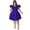 Blue, variant on Plus Size Ruffle Sleeve Maxi Swing Dress Solid Color Summer Casual Street Style