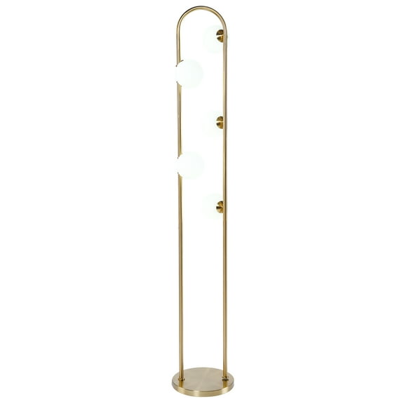 Attitude Brass Globe Metal Floor Lamp with Modern Arched Design