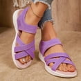 thumbnail image 5 of Pandaie Womens Walking Hiking Sandals Comfortable Arch Support Orthopedic Summer Shoes Mesh Breathable Open Toe Sneakers for Plantar Fasciitis Purple 7.5, 5 of 9