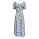 thumbnail image 3 of WILLBEST Vestido Midi Floral para Mujer, Vestido Fruncido con Abertura En El Busto, Estilo Bohemio, Cuello Cuadrado, Manga Corta, para Verano Extra Grande, 3 of 3