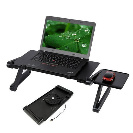 Ktaxon 360Adjustable Folding Laptop Notebook Desk + Cooling Fan Table Stand Bed (Best Laptop Trade In Program)