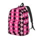 thumbnail image 1 of Balery pink and black argyle Mochila Clásica Impresa Básica para Viaje, Mochila Escolar Resistente al Agua, Mochila de Lona con Correas Ajustables-Medium, 1 of 5
