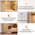 thumbnail image 4 of LELELINKY Display Cabinet with Glass Door & LED Lights, 65" 4-Tier Curio Cabinet, Modern Glass Display Case for Living Room & Bedroom, Natural Oak, 4 of 10