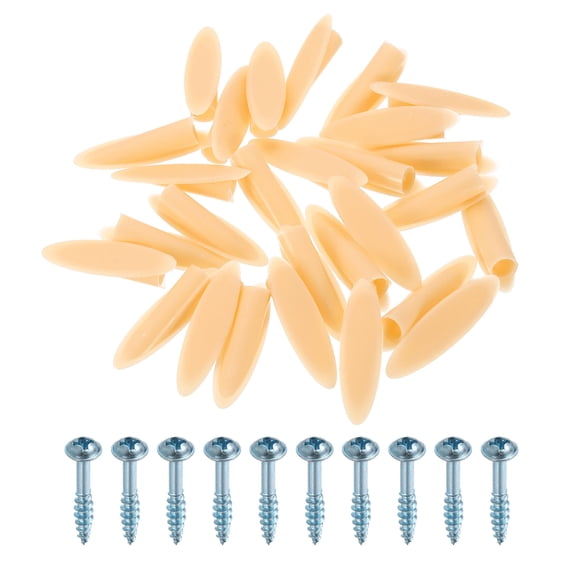 Uxcell 100 Pack Plastic Pocket Hole Plugs, 9mm Slant Hole Caps with Pocket Screws for Pocket Hole Jig Wood Working Tool Accessories, Brown