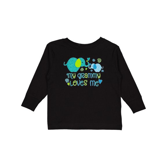 Inktastic My Grammy Loves Me Cute Elephants Boys or Girls Long Sleeve Toddler T-Shirt