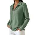 thumbnail image 6 of Women's Casual Long Sleeve Comfy Knit Top Versatile Soft Layer Outfits For Daily Wear Work Office | CSEONE,Green L, 6 of 9