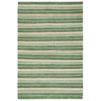 SAFAVIEH Striped Kilim Zaman Striped Area Rug, Green/Natural, 5' x 8'