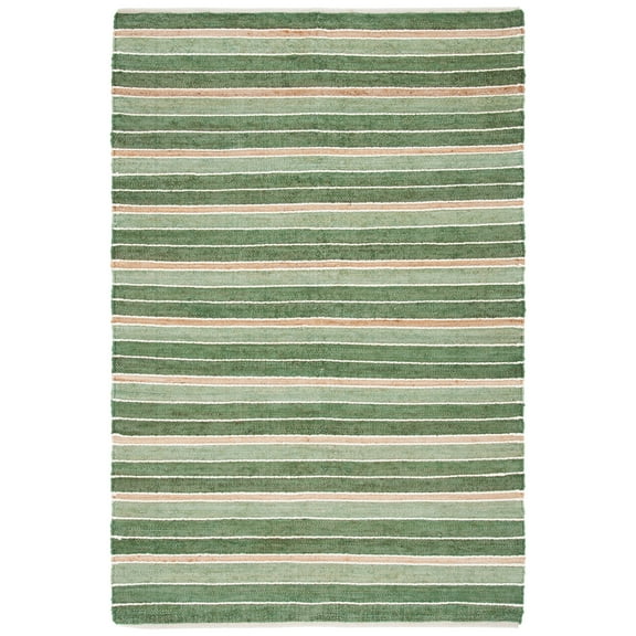 SAFAVIEH Striped Kilim Zaman Striped Area Rug, Green/Natural, 5' x 8'