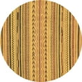 thumbnail image 1 of Ahgly Company Indoor Round Abstract Brown Modern Area Rugs, 3' Round, 1 of 4