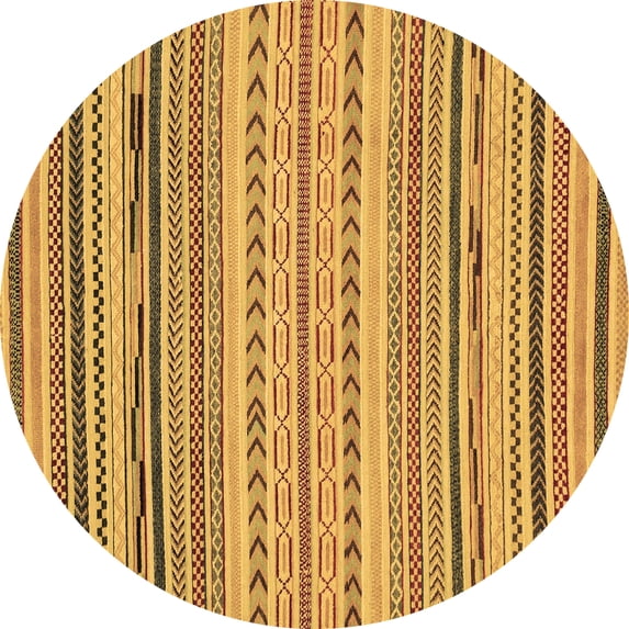 Ahgly Company Indoor Round Abstract Brown Modern Area Rugs, 3' Round