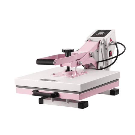 Heat Press Machine 15x15 Pink - Slide Out Transfer Press for T-Shirts, DIY Crafts, Pillowcases - Digital Control, Safe Design
