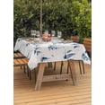 thumbnail image 3 of Outdoor Tablecloth with Umbrella Hole for Patio/Picnic/Party/Camping, Blue Coastal Nautical Waterproof Table Cloth Rectangle Table Cover Washable, Summer Watercolor Modern Ocean Sea (52"x 70"), 3 of 8