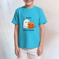 thumbnail image 4 of CAUYDY Toddler Pajama Girls Halloween Short Sleeve Top Sleepwear Cute Pumpkin Ghost Print Kids Loungewear Sizes 9-10 Years, 4 of 6