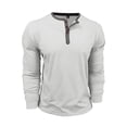 thumbnail image 4 of RYDCOT Men's Henley Long Sleeve Raglan Shirt 100% Cotton Lightweight Pullover 3-Button Placket Casual Crewneck T-Shirt for Men White, 4 of 8