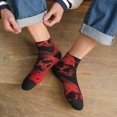 thumbnail image 3 of Fuzoiu Red And Black Abstract Skull Print Adult Socks, Crew Moisture-wicking Socks, Unisex Cushion Crew Socks,Casual Sports Ankle Socks, 3 of 7
