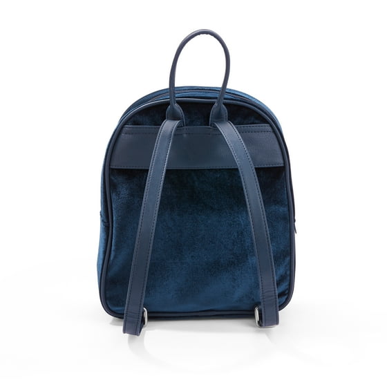 No Boundaries Navy Crushed Velvet Mini Backpack